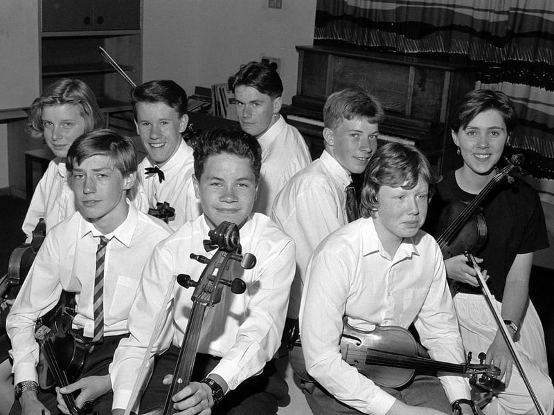 1990 and Mansfield's Brunts School held a concert.
Can you spot any familiar faces?