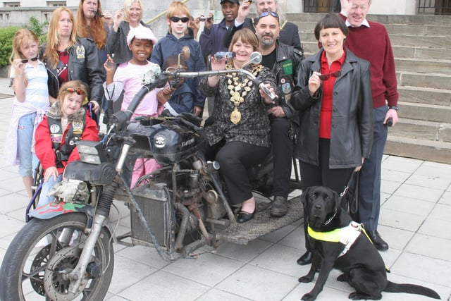 Chesterfield mayor  Chris Ludlow and friends launched their shades day in aid of Guide Dogs for the Blind in 2007.