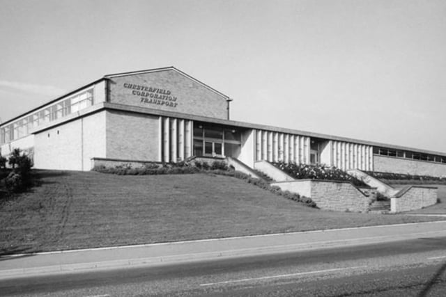 Corporation Transport Department, on Sheffield Road, Chesterfield, 1966