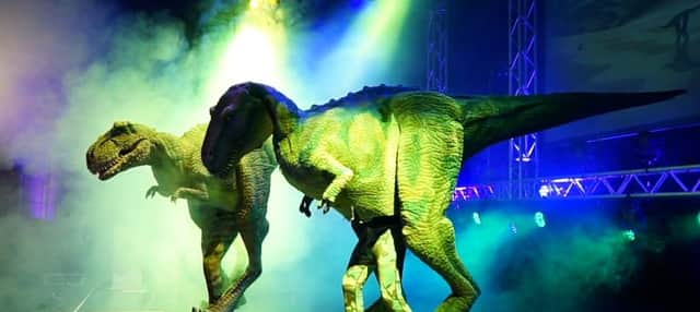 Four dinosaurs will be striding across the stage of the Winding Wheel Theatre (photo: Animal Guyz)