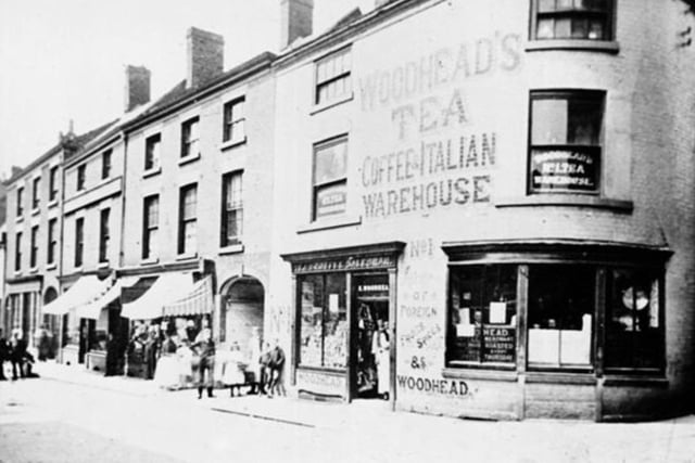 'Woodhead's tea and coffee warehouse 'on the High Street  in 1898