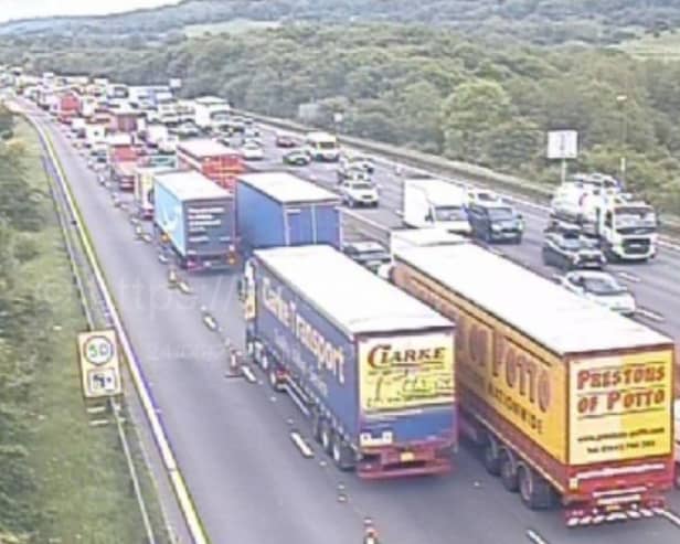 Two lanes are currently closed on the M1 northbound between J29a near Chesterfield and J30 following a multi-vehicle collision.