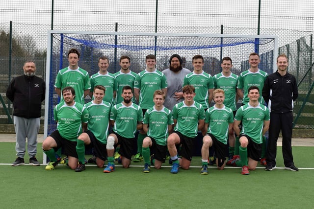 Players gather for a Chesterfield Hockey Club team picture.