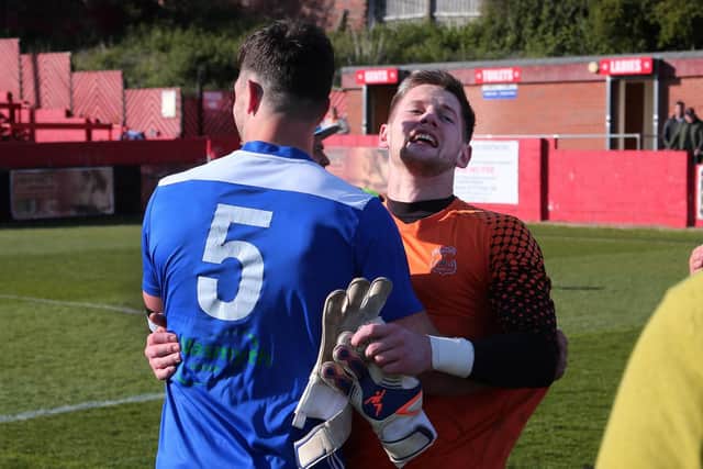 Match action from Pinxton v Hucknall in Sunday's CMFL Buckingham Insurance League Cup final.