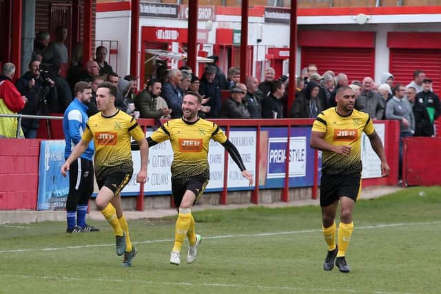 Match action from Pinxton v Hucknall in Sunday's CMFL Buckingham Insurance League Cup final.
