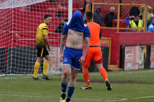Match action from Pinxton v Hucknall in Sunday's CMFL Buckingham Insurance League Cup final.