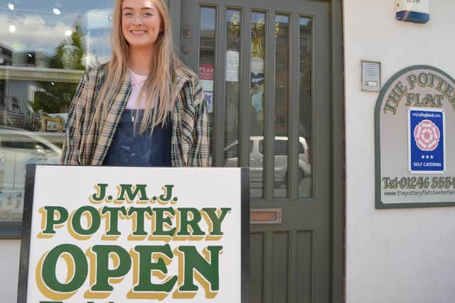 Laura Davies, a design apprentice at JMJ Pottery on Chatsworth Road in Chesterfield.
