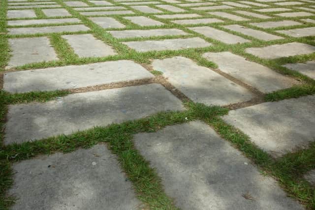Scrub away grime that has built up on your patio. Don't forget to dig up moss between paving slabs or bricks.