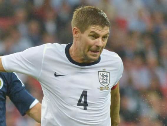 Steven Gerrard in action for England.