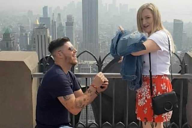 The couple got engaged while in New York