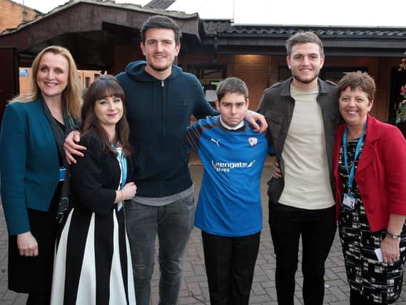 Harry Maguire and his brother Laurence, who plays for Chesterfield, returned to St Mary's Catholic High School earlier in the year.