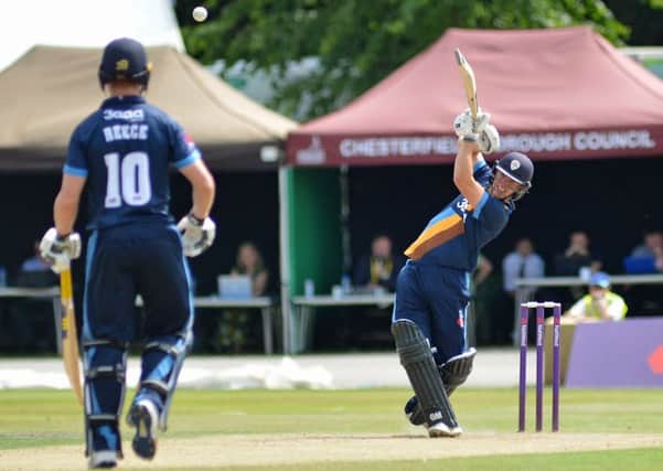 Big-hitting action from the Derbyshire-Yorkshire Twenty20 clash at Queens Park, Chesterfield last year.