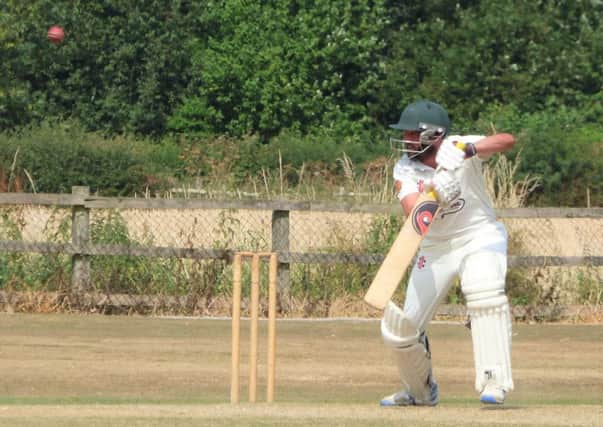 Player/coach Andrew Parkin-Coates on his way to an unbeaten 86 against Ticknall. (PHOTO BY: John Windle)