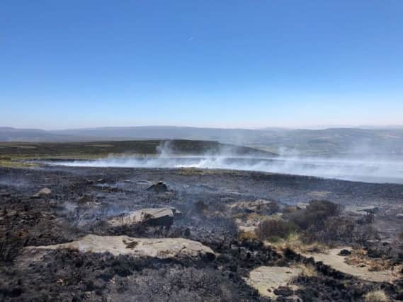 Firefighters from Derbyshire have been dealing with a huge moorland fire on Saddleworth Moor this week