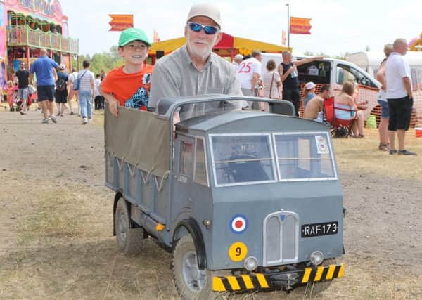 Staveley Armed Forces Day, Roy Henson and grandson Jacob in their model lorry