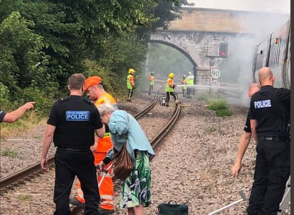 More than 170 passengers had to be evacuated between Derby and Chesterfield after a fire broke out under one of the carriages