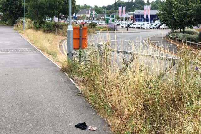 The undergarments dumped on a public footpath in Chesterfield.