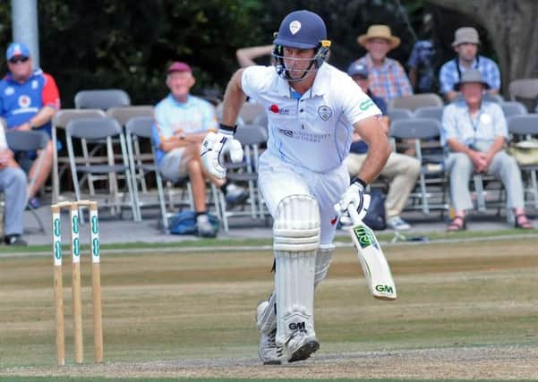 Derbyshire V Northhamptonshire.
Derbyshire batsman Wayne Madsen in action at Queens Park on Tuesday.