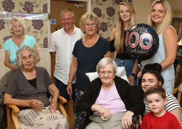 Gladys Caren celebrates her 100th birthday with her family and old friends