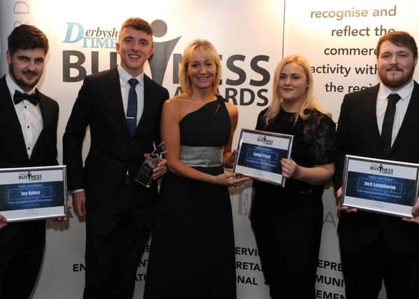The winners and highly commended for the Apprentice of the Year presented by Julie Richards, principal and CEO of the Chesterfield College Group.