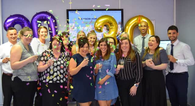 Staff at Thorn Baker Group in Chesterfield celebrate the firms 30th anniversary.