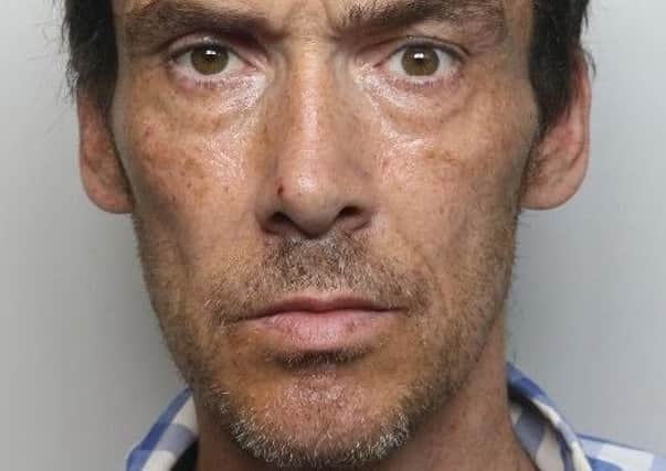 Pictured is serial thief William Smith, 42, of no fixed abode, who has been jailed for 18 weeks after he stole razor blades from a Boots store, on Low Pavement, in Chesterfield.