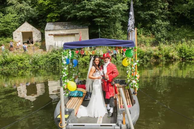 The pair said their vows at the Matlock Bath Mutiny Festival