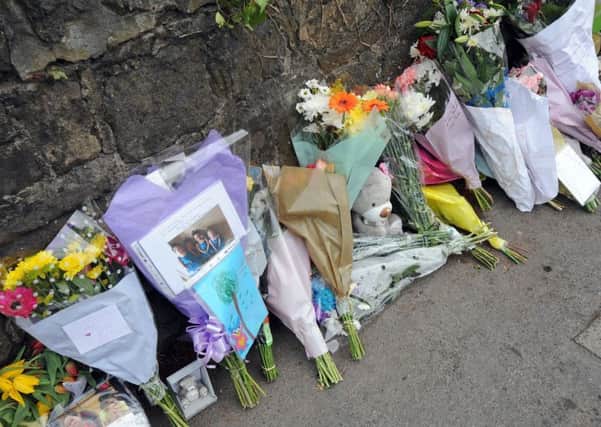 Floral tributes at the Kilbourne Road fatal accident scene, Belper.