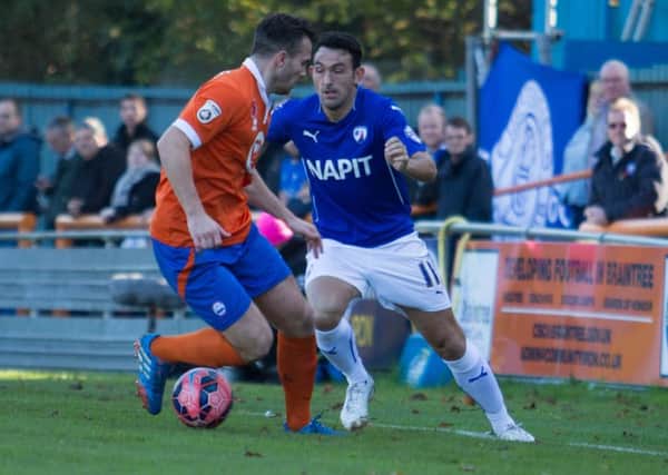 Gary Roberts in action for Chesterfield, the last time they faced Braintree