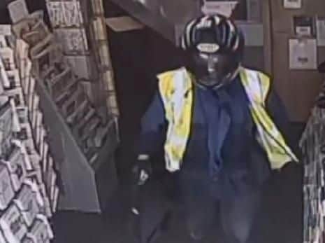 CCTV image of Watson carrying out the Post Office raid.