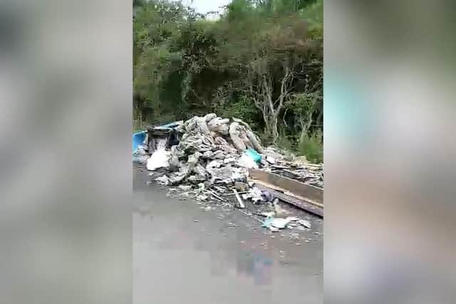 The fly-tipping includes 75 huge piles of rubbish