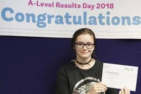 Keavey collects her A Level results.