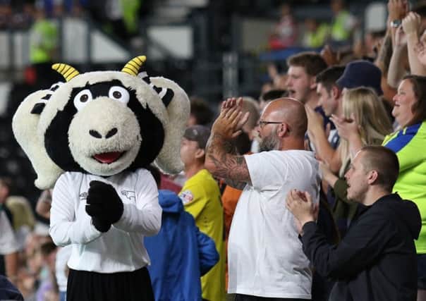 Derby County fans pictured watching their side beat Ipswich Town on Tuesday night. Pics by Jez Tighe.