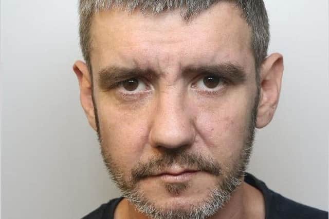 Pictured is thief Paul Leslie Ayres, 42, of Green Farm Close, Holme Hall, Chesterfield, who has been jailed for four weeks after stealing razor blades.