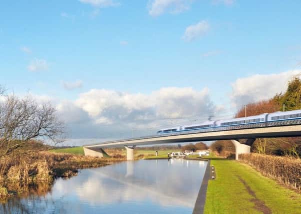 An artist's impression of the HS2 line