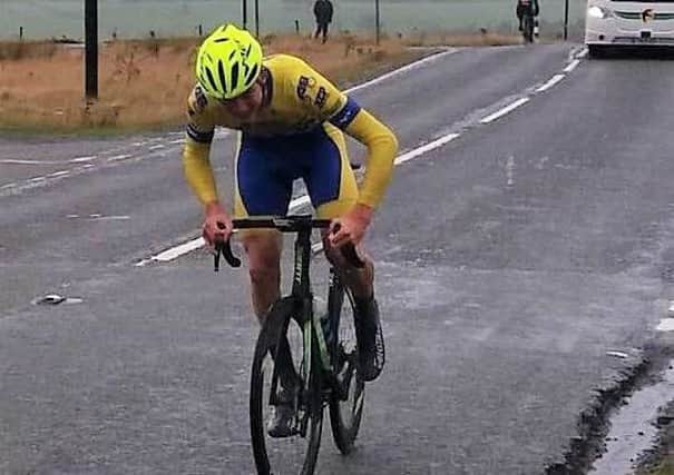 Aaron Chambers-Smith on his way to glory in the Welsh countryside.
