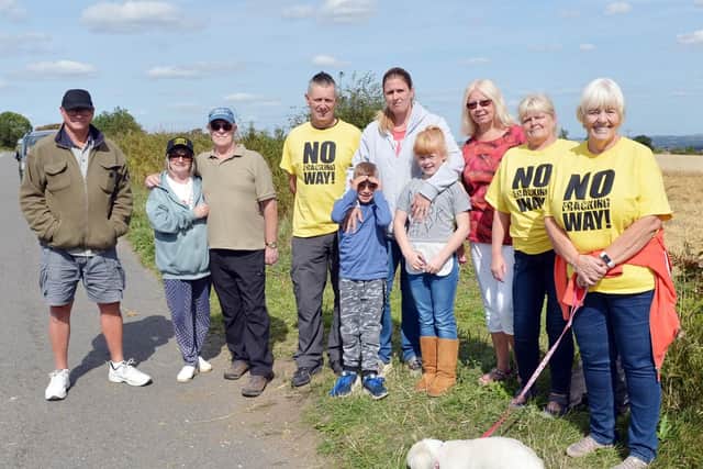 Protesters pictured at the Bramley Moor Lane site.