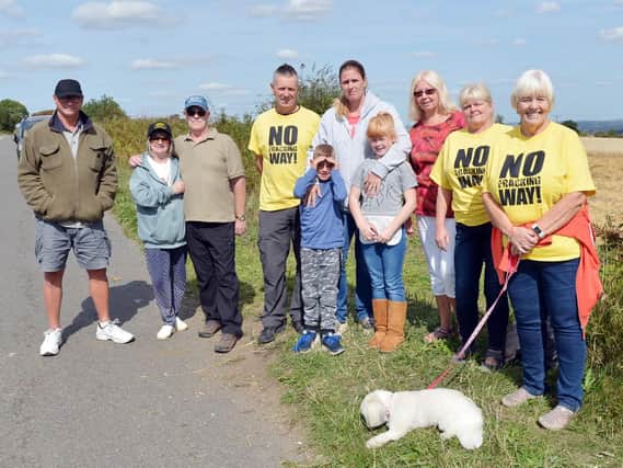 Protesters pictured at the Bramley Moor Lane site.