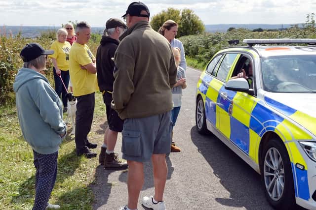 Police at the scene on Bramley Moor Lane, Marsh Lane.