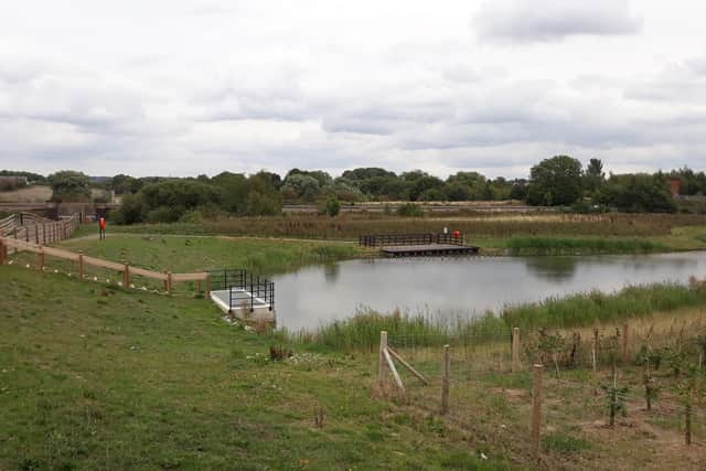 A fishing pond at the park. Picture submitted by Homes England.