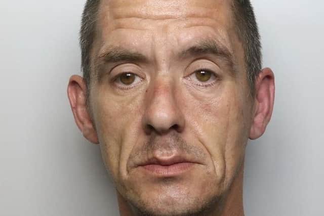 Pictured is Mark Collins, 38, of Kingsley Avenue, at Birdholme, Chesterfield, who has been jailed for 26 weeks after he admitted smashing a window, failing to attend court and breaching a suspended prison sentence.