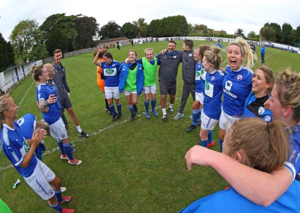 Chesterfield Ladies celebrate their FA Cup win over Burton (Pic: Tina Jenner)