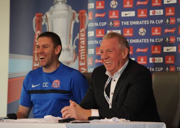 Photo Neil Cross
AFC Fylde v Wigan FA Cup pre-match conference with manager Dave Challinor, chairman David Haythornthwaite