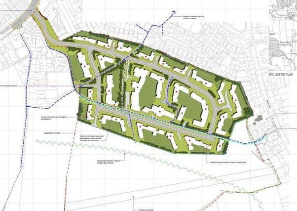 A masterplan from the planning application to build 150 homes in Brimington.
