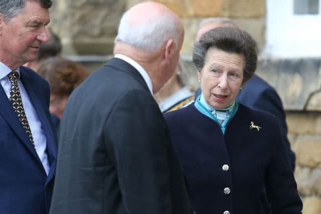 The Princess Royal talking to the Duke of Devonshire