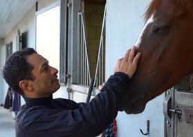 Champion jockey-elect Silvestre de Sousa is reunited with one of this season's winners.