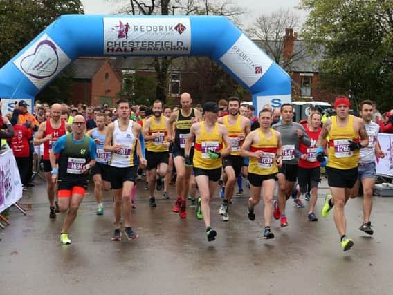 Runners at the start of the 2017 Chesterfield Half Marathon