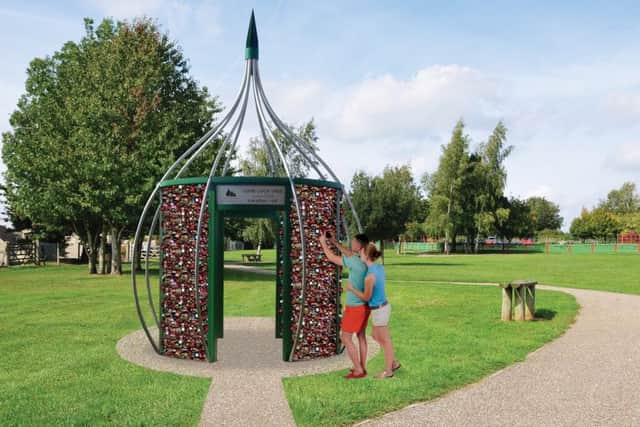 Father and daughter Ken and Caroline Massingham have designed a love-lock tree after hearing about the problems caused by the thousands of love lock padlocks which have been placed onto the Weir Bridge in Bakewell.