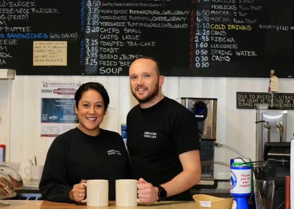 Kulbir Eastwood and her husband Phillip, owners of the Grindleford Station Cafe. Picture: Chris Etchells