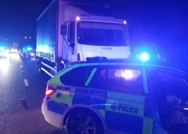 A lorry carrying £30,000 worth of stolen goods was stopped in a major police operation near Meadowhall.